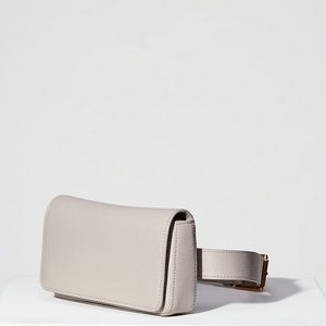 Black Leather flap Belt Bag Auxiliary from Aritzia